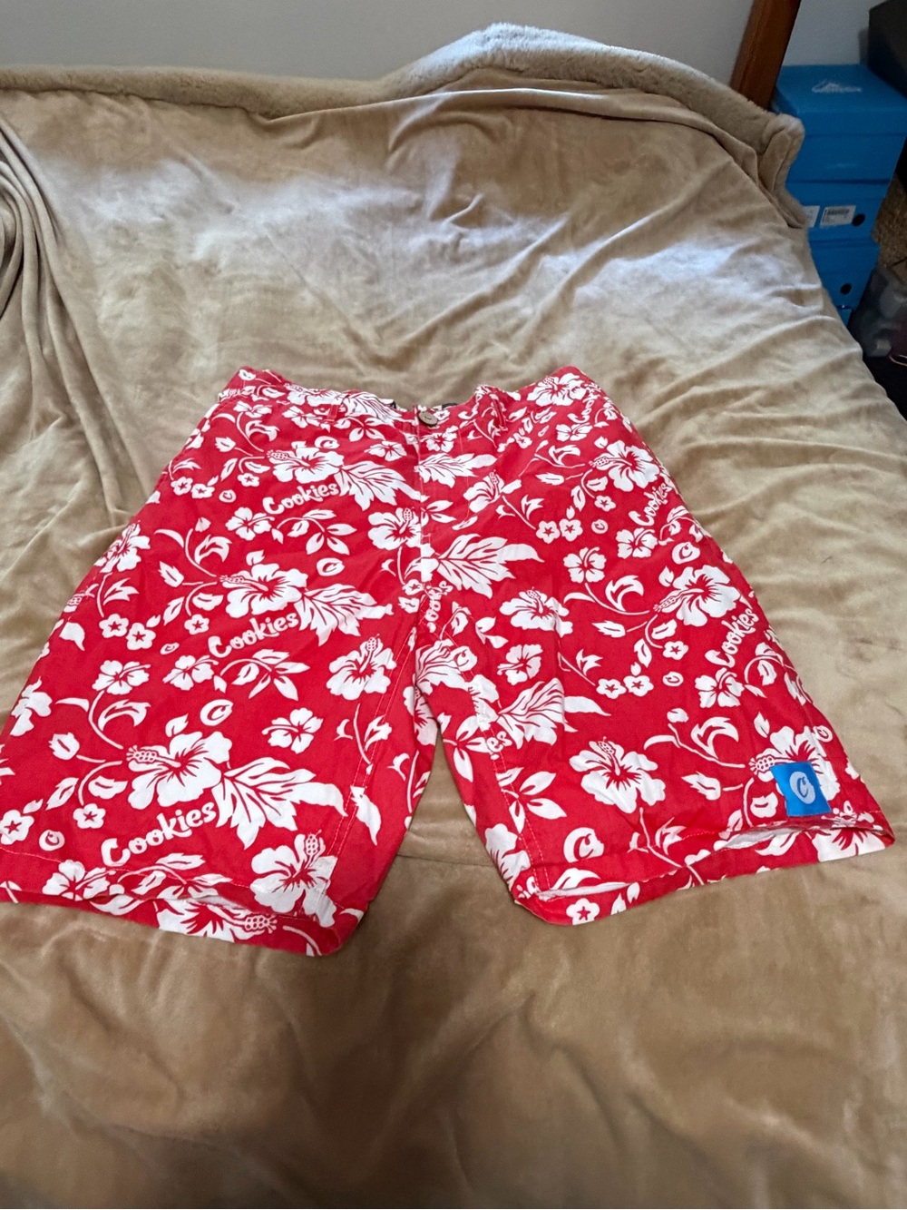 Cookies Red Floral Men's Board Shorts 32